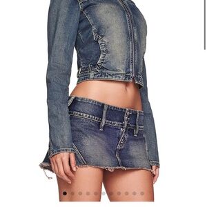 IAM GIA Denim Jacket and Skirt Set
